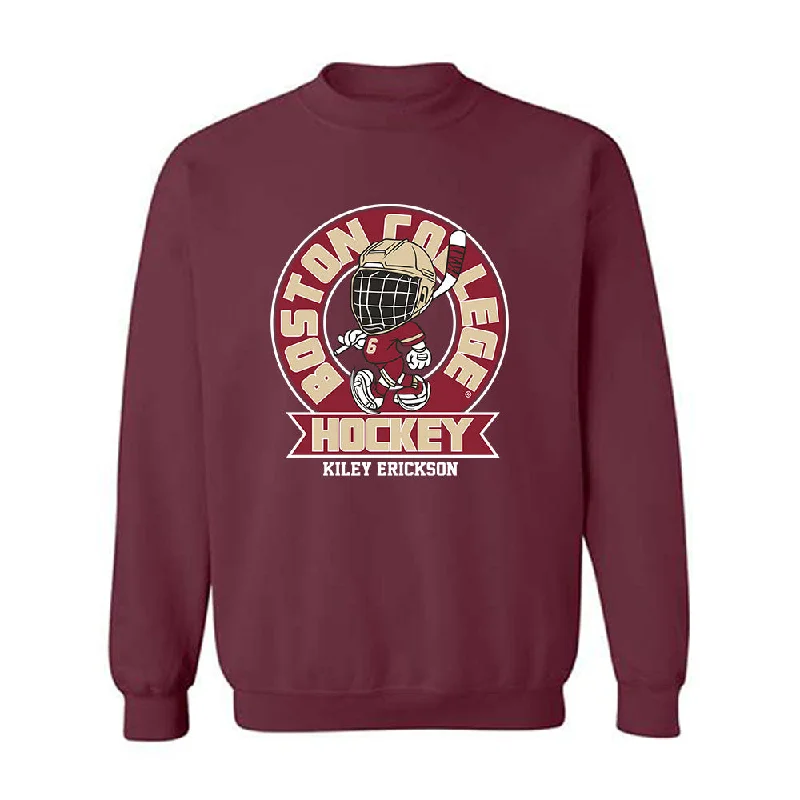 Boston College - NCAA Women's Ice Hockey : Kiley Erickson - Fashion Shersey Crewneck Sweatshirt Hoodie with Drawcord Adjustable Secure