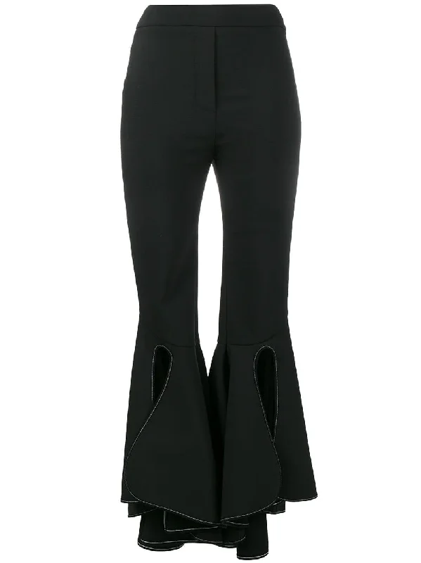 high waisted fitted flared trousers Trousers Ceremony Elegant