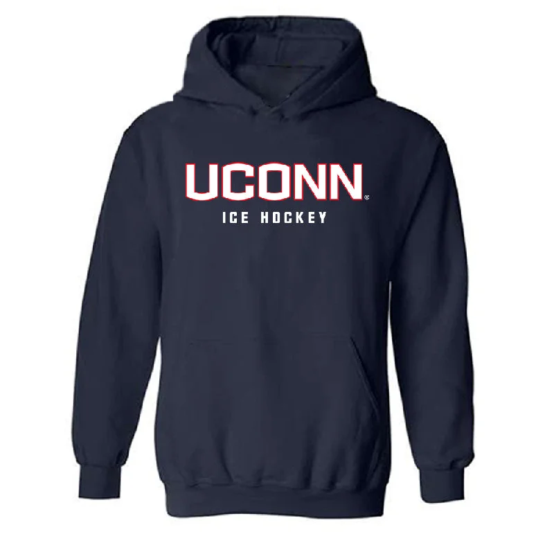 UConn - NCAA Women's Ice Hockey : Taylor Porthan - Classic Shersey Hooded Sweatshirt Hoodie with Pattern Geometric Abstract