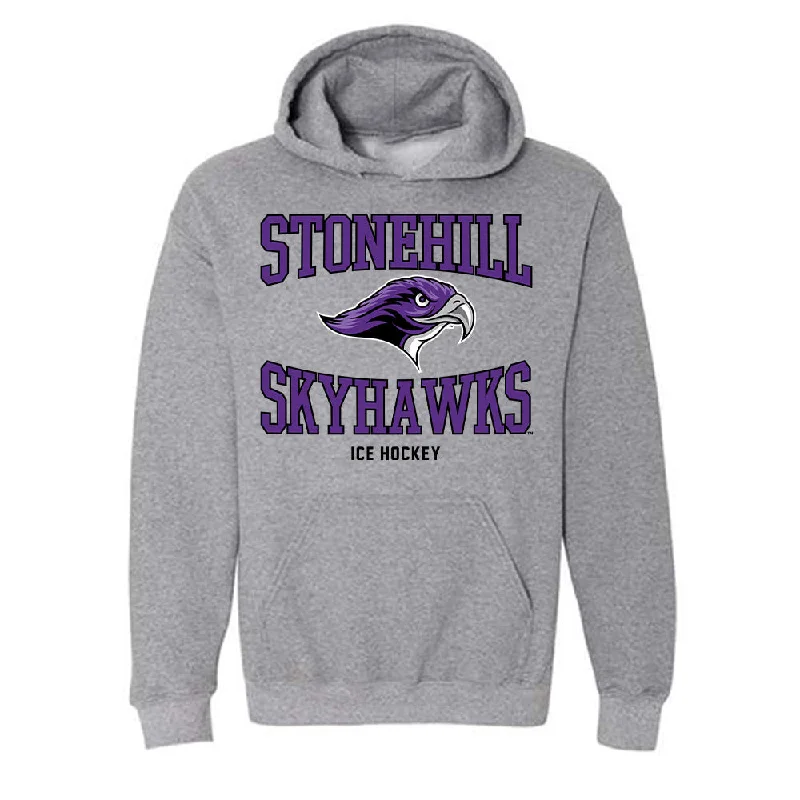 Stonehill - NCAA Women's Ice Hockey : Brianna Walkom - Classic Shersey Hooded Sweatshirt Hoodie with Oversized Fit Loose Comfortable