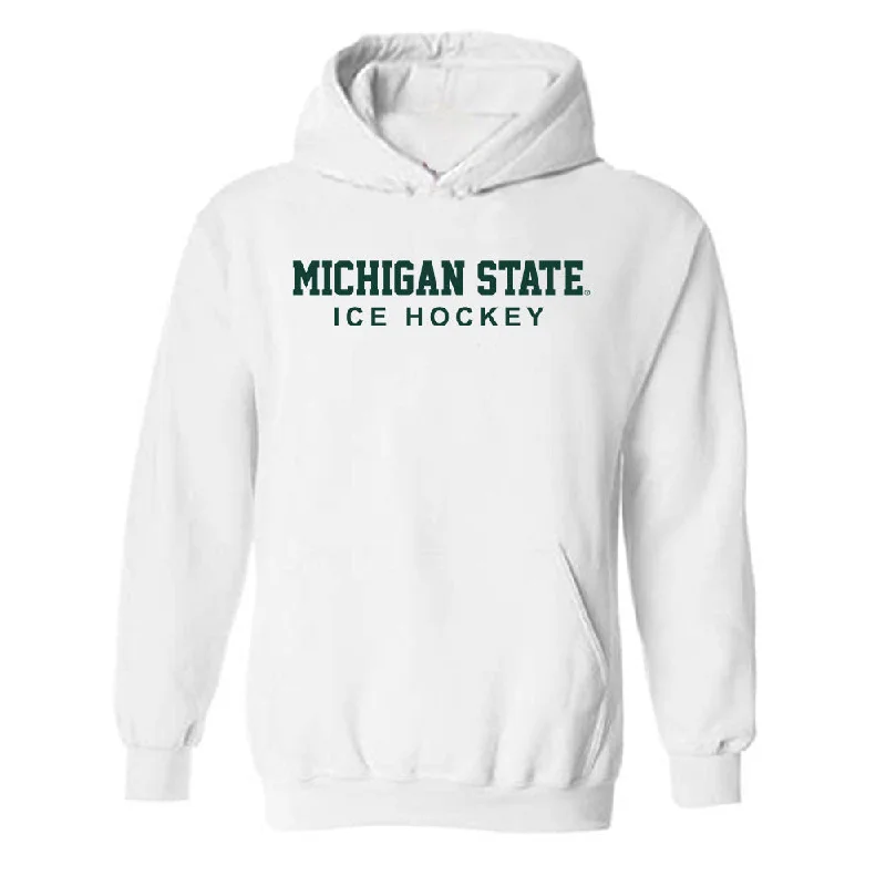 Michigan State - NCAA Women's Ice Hockey : Karsen Dorwart - Classic Shersey Hooded Sweatshirt Hoodie with Raw Hem Edgy Unfinished