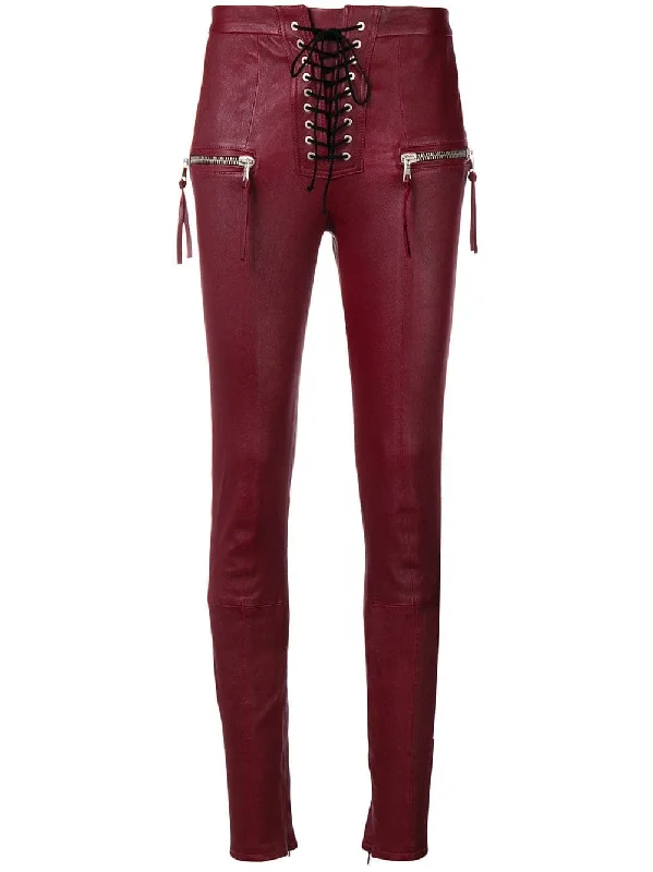 skinny lace-up trousers Trousers chic elegant