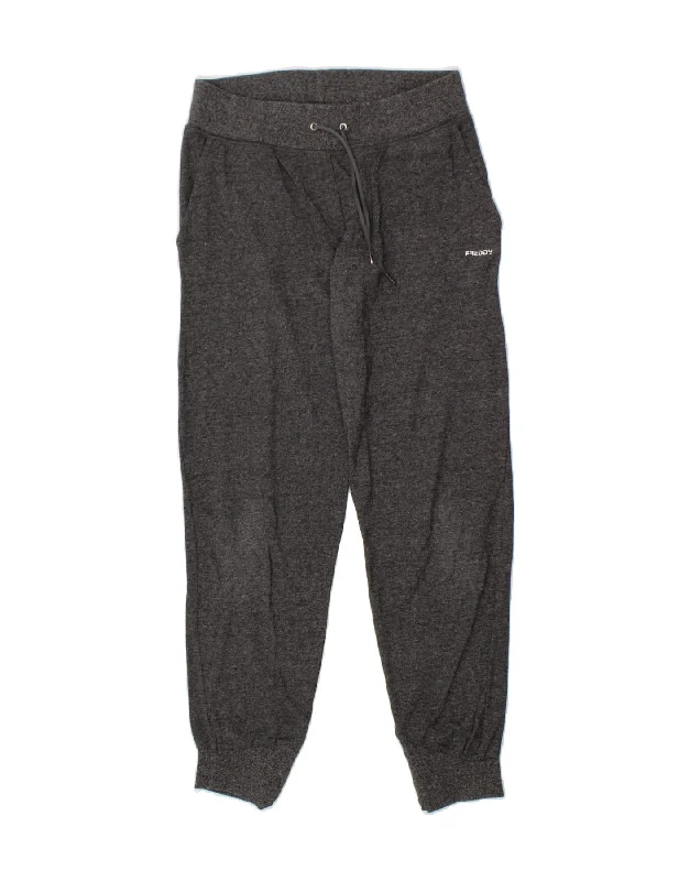 FREDDY Womens Tracksuit Trousers Joggers UK 10 Small Grey Flecked Cotton Trousers Brand Named