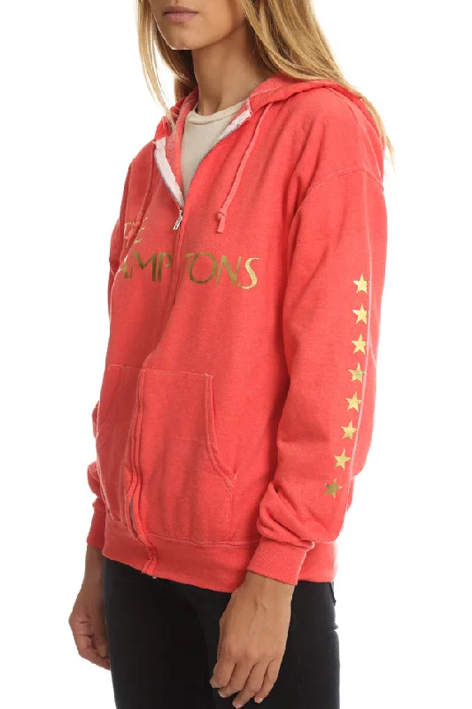 Lamptons Hoodie Red/Gold Hoodie with Hem Contrast Bold Stylish