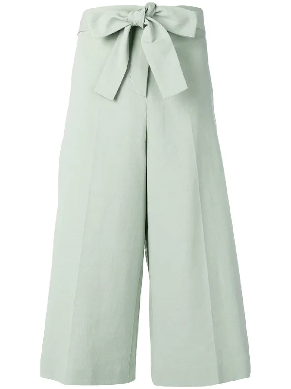 tie waist cropped trousers Trousers luxurious premium