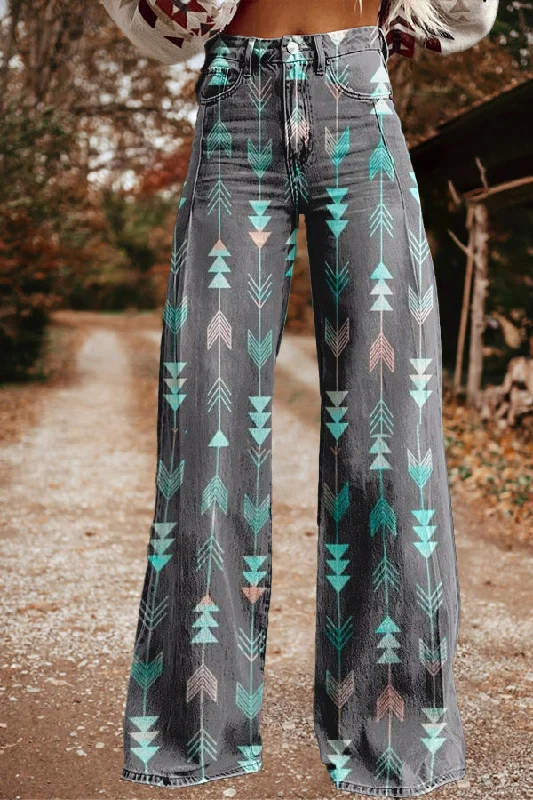 Vintage Western Aztec Arrow Print Trousers Trousers Handmade Artisanal