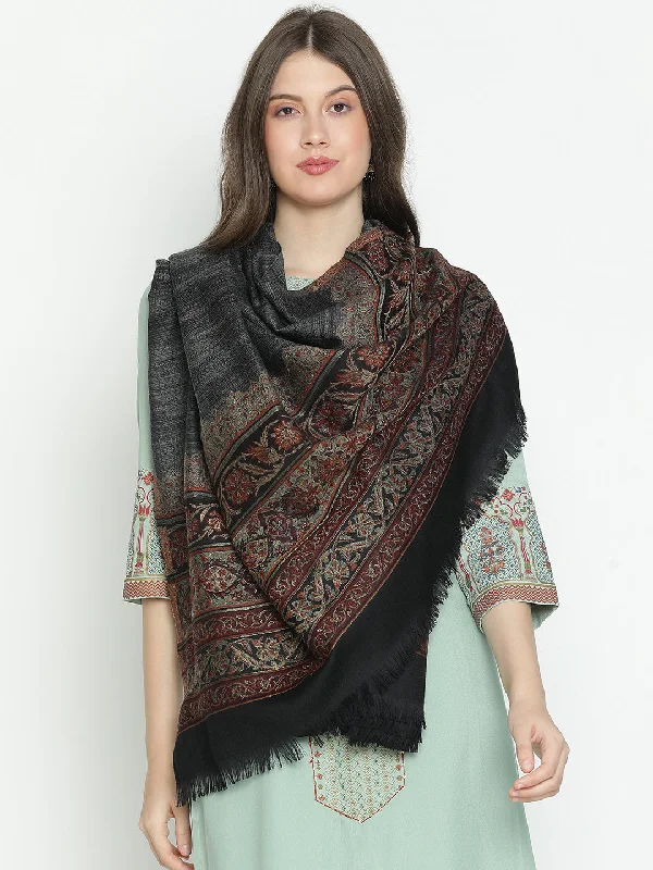 Enchanted Pattern Women Jacquard Shawl Stylish Wool Shawl Wrap