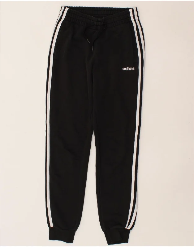 ADIDAS Womens Tracksuit Trousers Joggers UK 4/6 XS  Black Trousers Party Sparkling