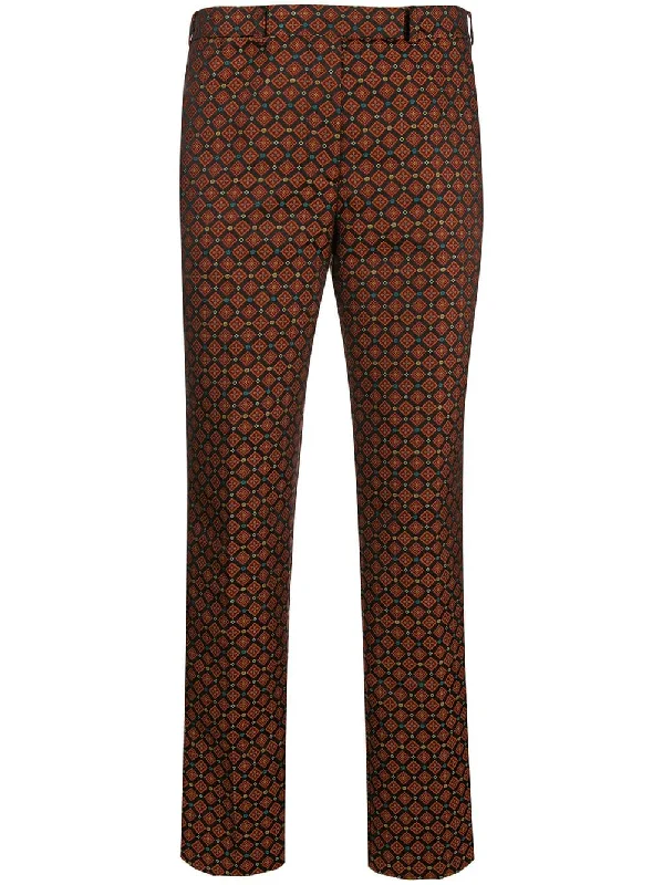 geometric jacquard trousers Trousers Seasonal Trendy