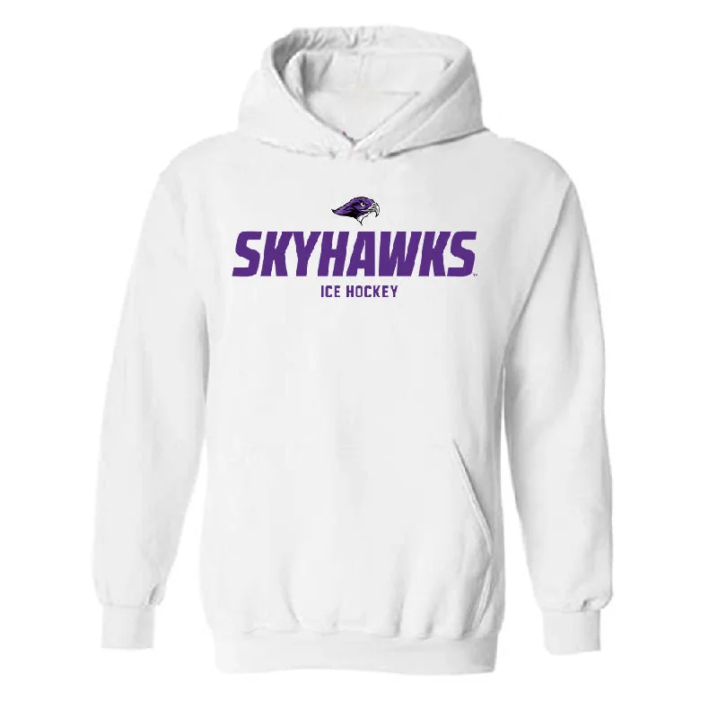 Stonehill - NCAA Women's Ice Hockey : Lily Geist - Classic Shersey Hooded Sweatshirt Hoodie with Mock Neck Collared Structured