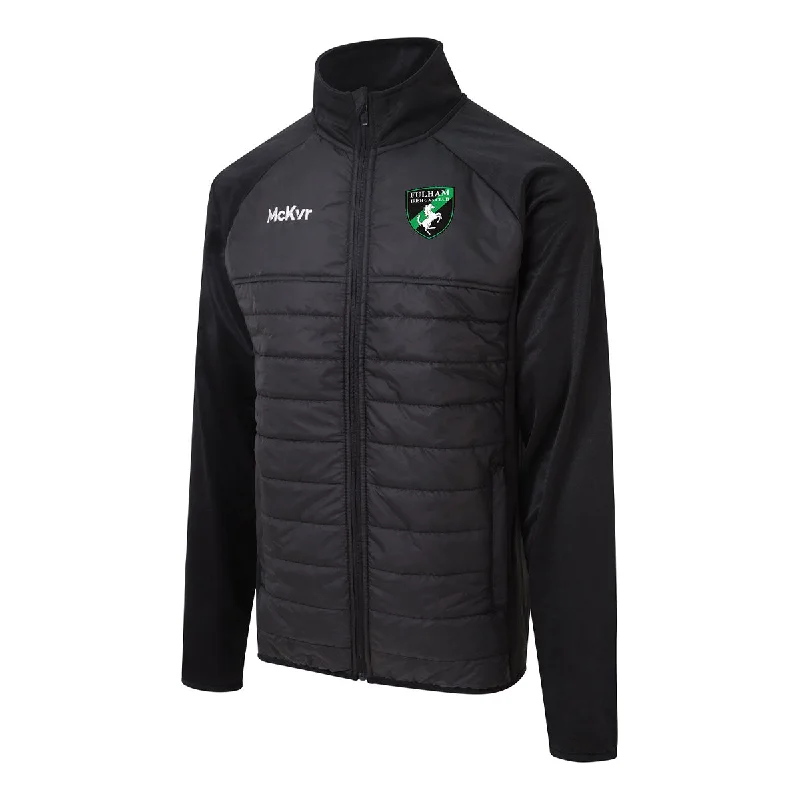 Mc Keever Fulham Irish GAA Core 22 Hybrid Jacket - Adult - Black Stand-Up Collar Roll-Neck Collar Turtle Neck