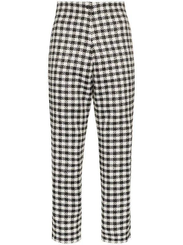 gingham cropped trousers Chinos Cotton Straight Leg