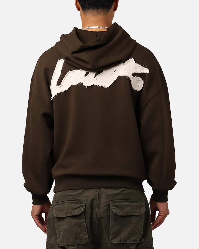 Loiter Chroma Premium Hoodie Dark Chocolate Hoodie with Cuffed Sleeves Snug Secure