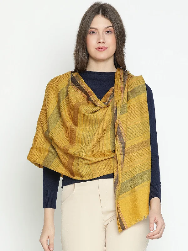 Golden Glow Women Dobby Shawl Stylish Chunky Wool Shawl