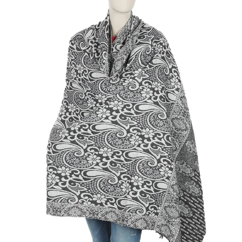 Women's Shawl - Grey Warm Wool Shawl Cape