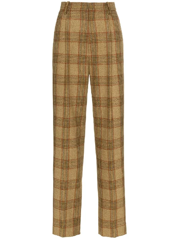 checked wool trousers Trousers Brand Named