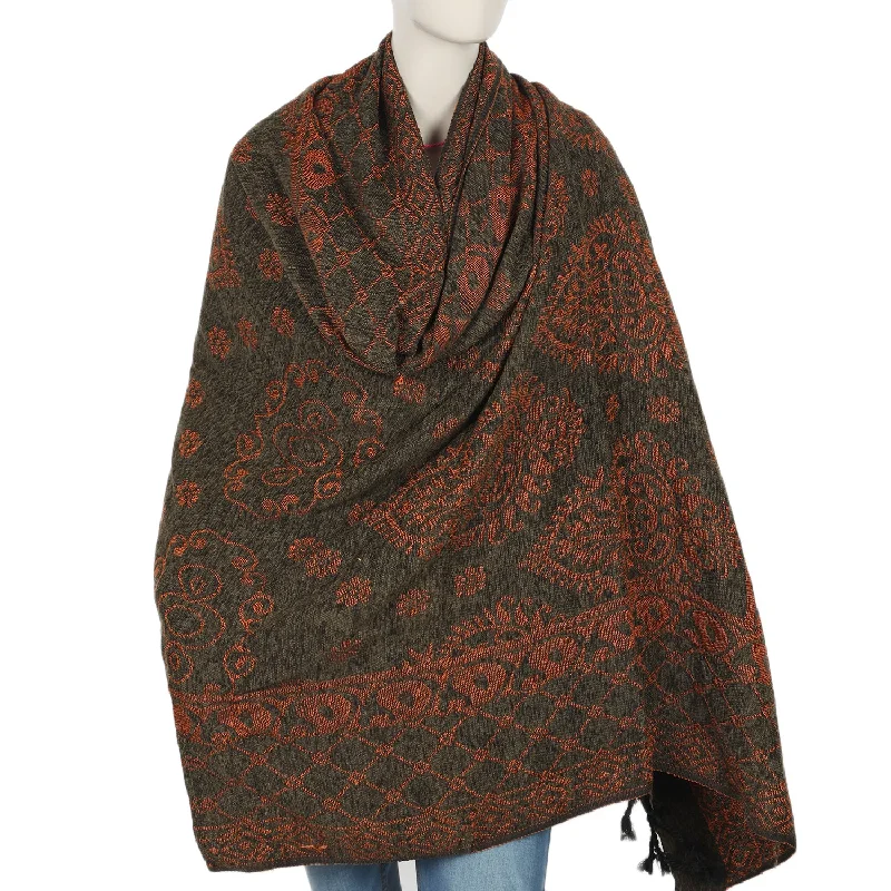 Women's Shawl - Green Warm Knit Shawl Scarf