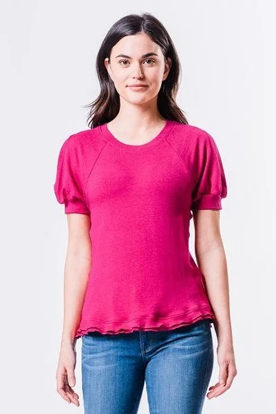 "Stargazer" Raspberry Sweater Top Layered Multi-layer Single Layer