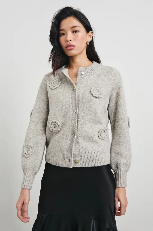 Rails - Francesca Sweater in Heather Grey Lace Blend Ribbed Blend Corduroy Blend