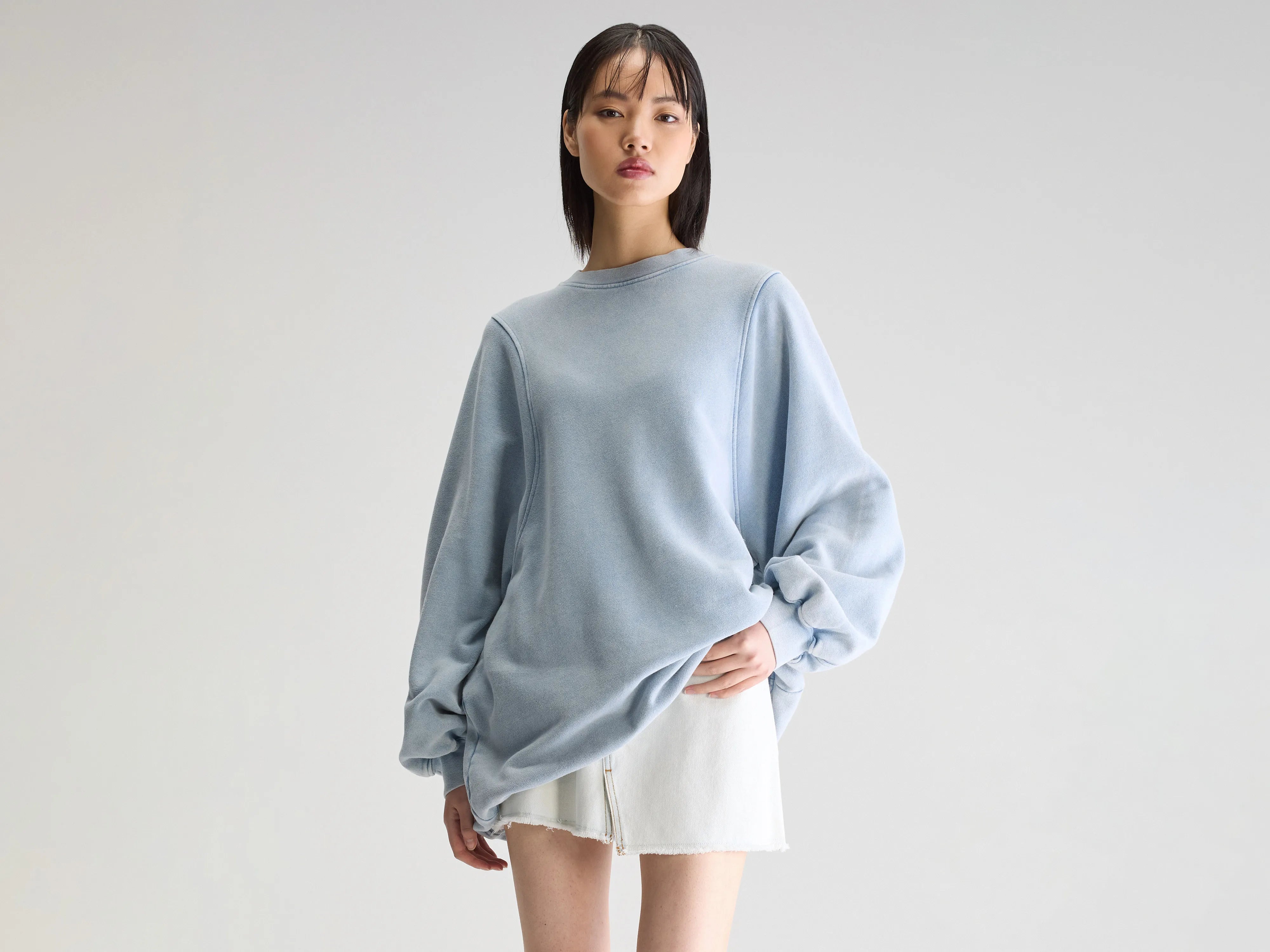 Filos sweatshirt dress (251 / W / DENIM) Hoodie with Relaxed Fit Easy Casual