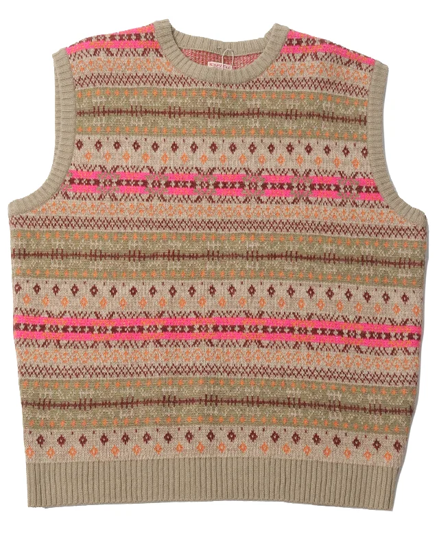 Bones Sweater Vest Ribbed Striped Patterned