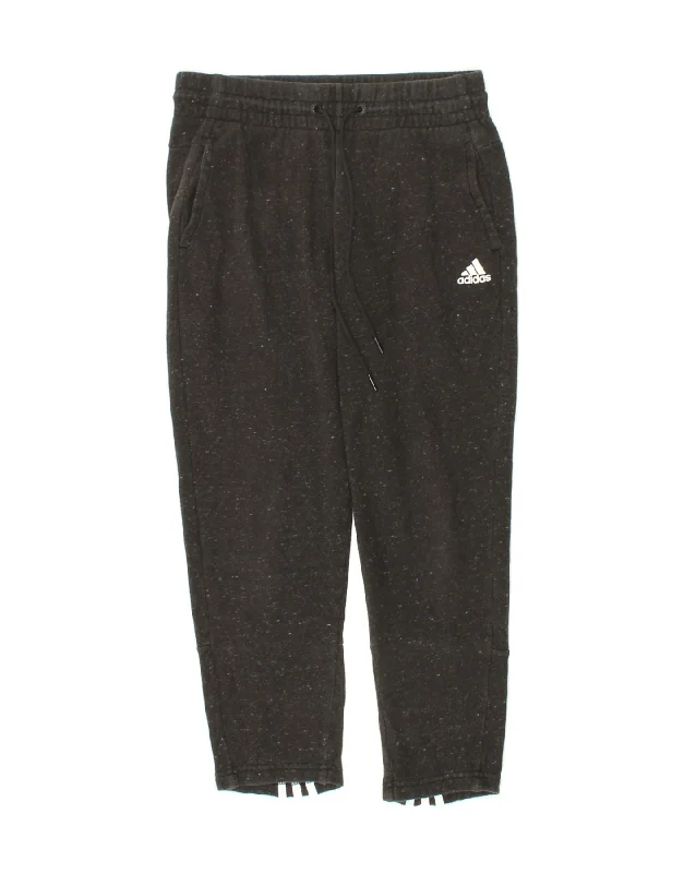 ADIDAS Womens Tracksuit Trousers UK 8/10 Small  Black Cotton Trousers Velvet Soft