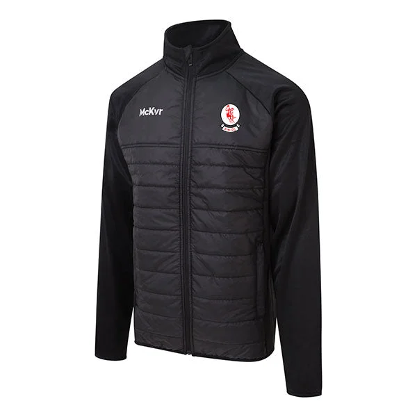 Mc Keever Eire Og GAA Carlow Core 22 Hybrid Jacket - Adult - Black Belted Jacket Elasticated Jacket Padded Jacket