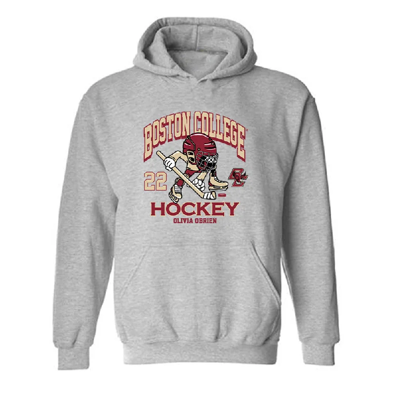 Boston College - NCAA Women's Ice Hockey : Olivia O'Brien - Fashion Shersey Hooded Sweatshirt Hoodie with Rolled Sleeves Casual Relaxed