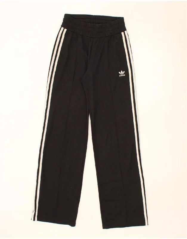 ADIDAS Womens Tracksuit Trousers UK 6  XS Black Cotton Trousers Fall Fleece