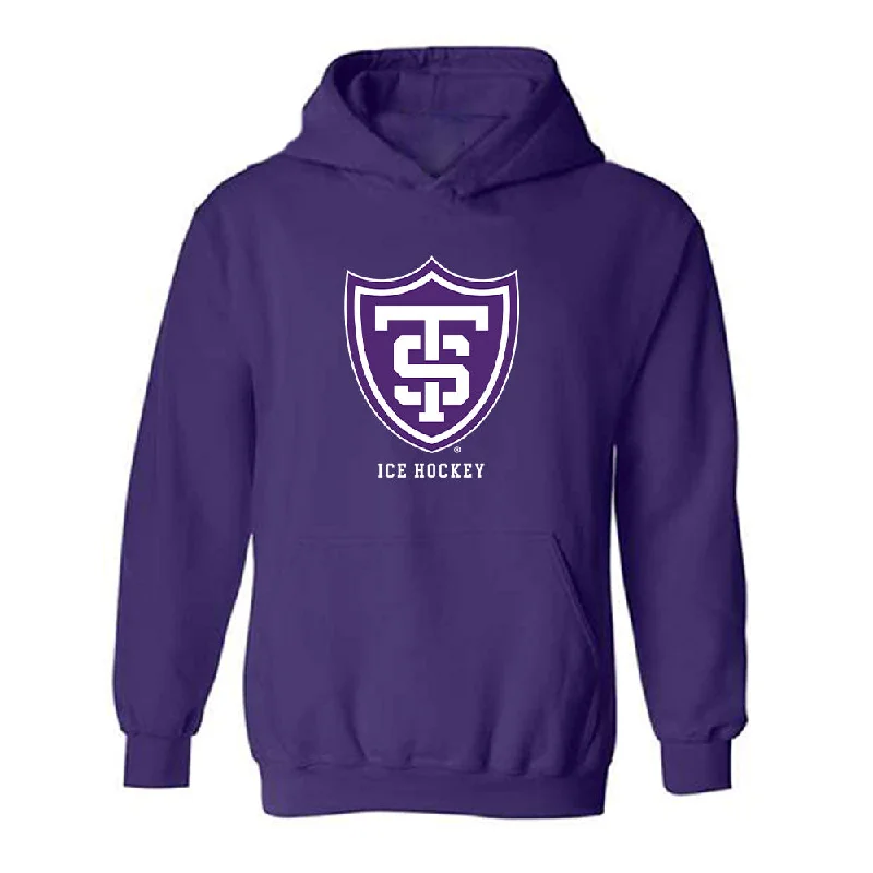 UST - NCAA Women's Ice Hockey : Rylee Bartz - Hooded Sweatshirt Hoodie with Hem Raw Edge Edgy Unfinished