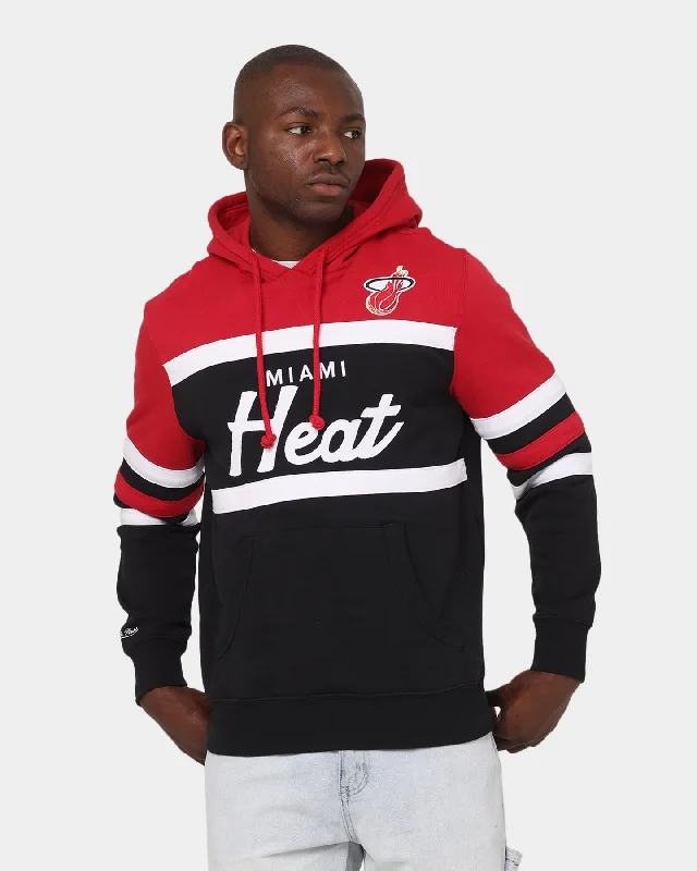 Mitchell & Ness Miami Heat Head Coach Hoodie Red Cotton Hoodie Fleece Lining Warmth