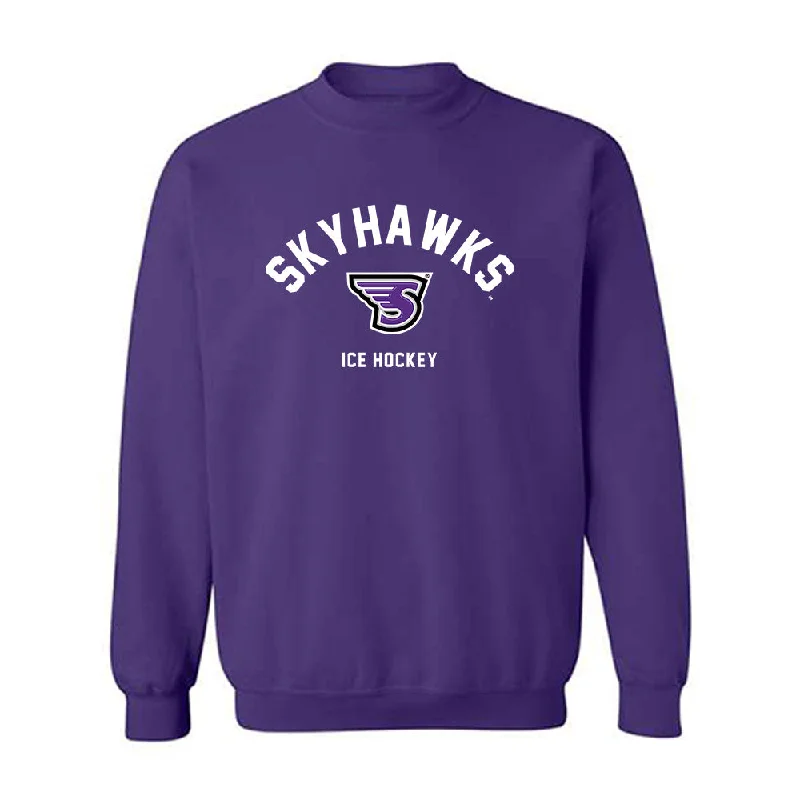 Stonehill - NCAA Women's Ice Hockey : Reagan Whynot - Classic Shersey Crewneck Sweatshirt Hoodie with Belted Waist Structured Tailored