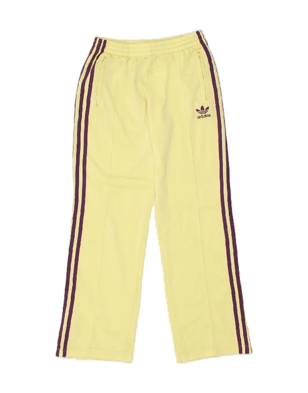 ADIDAS Womens Tracksuit Trousers EU 38 Medium  Yellow Polyester Trousers Mesh Breathable