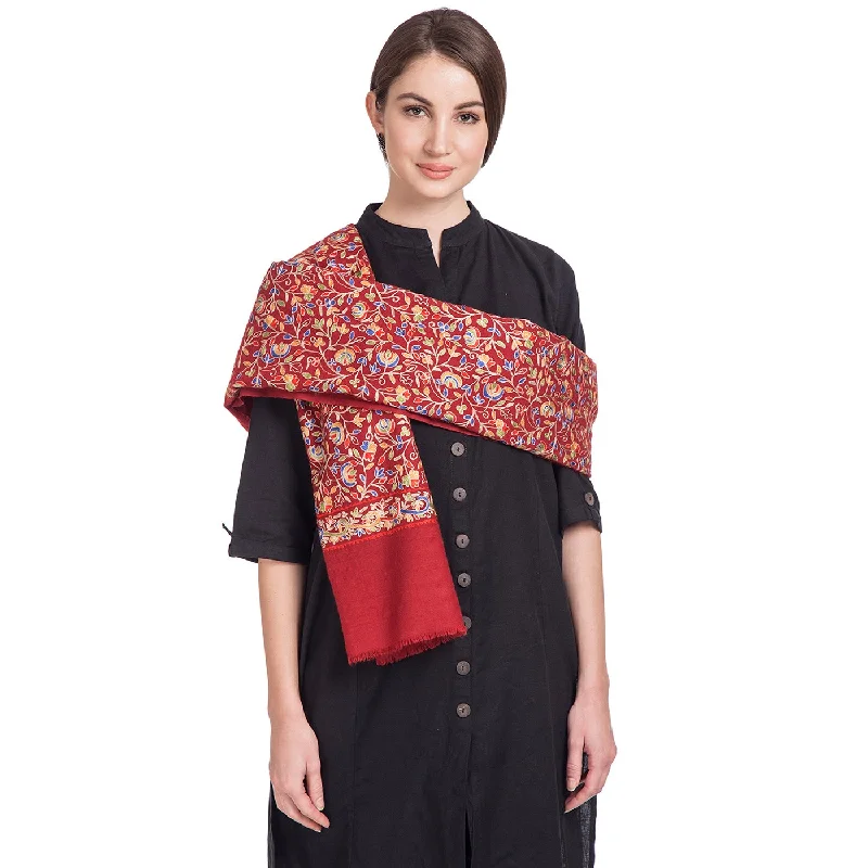 Tripti Floral Embroidered Cashmere Shawl Soft Printed Shawl Wrap