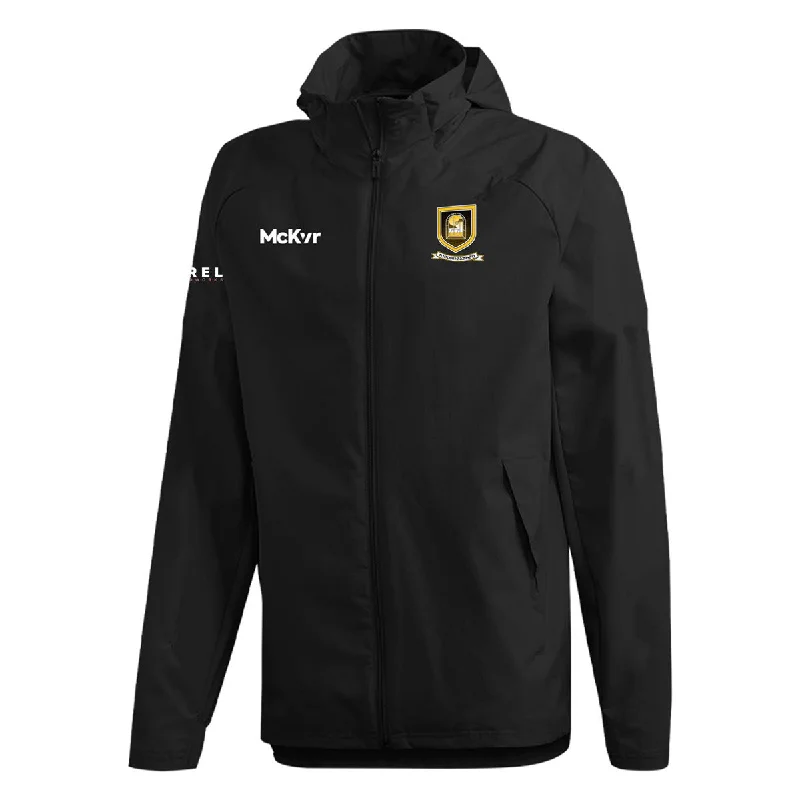 Mc Keever Mourneabbey LGFA Core 22 Rain Jacket - Adult - Black Front Pockets Side Pockets Patch Pockets