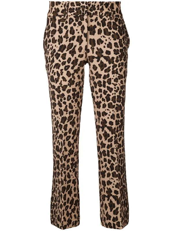 cropped leopard print trousers Trousers fashionable chic