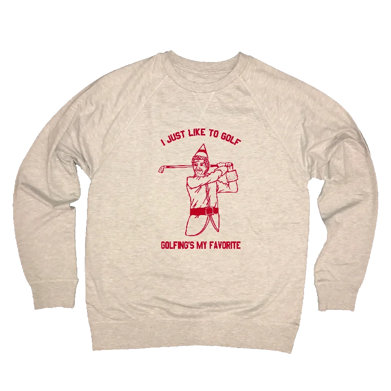 I Just Like To Golf - Golfing's My Favorite Pullover Fleece Peter Pan Collar