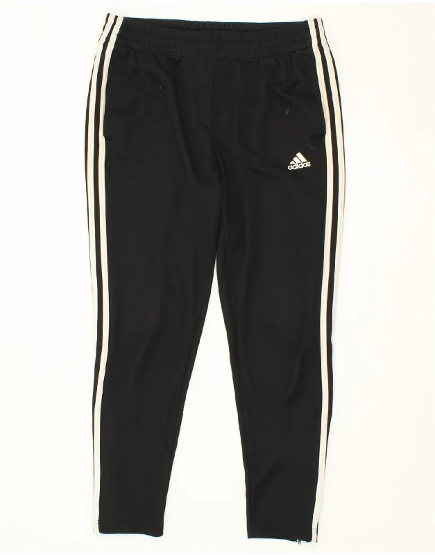 ADIDAS Womens Tracksuit Trousers UK 12/14 Medium  Black Polyester Trousers Solid Black