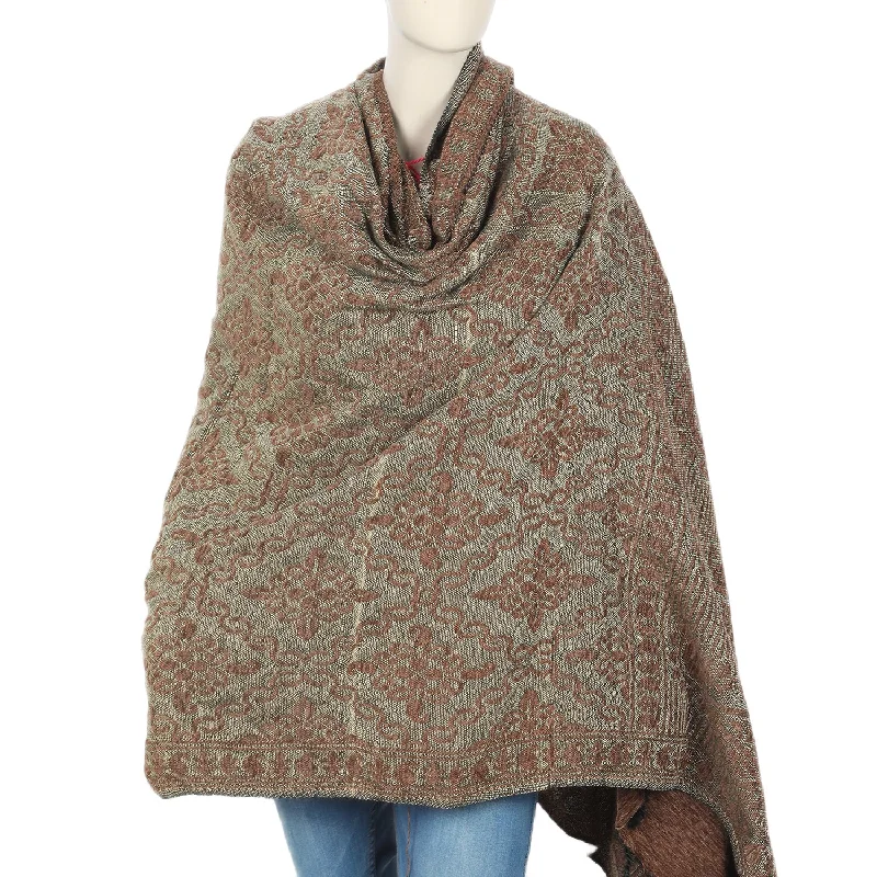 Women's Shawl - Brown Chic Floral Print Shawl