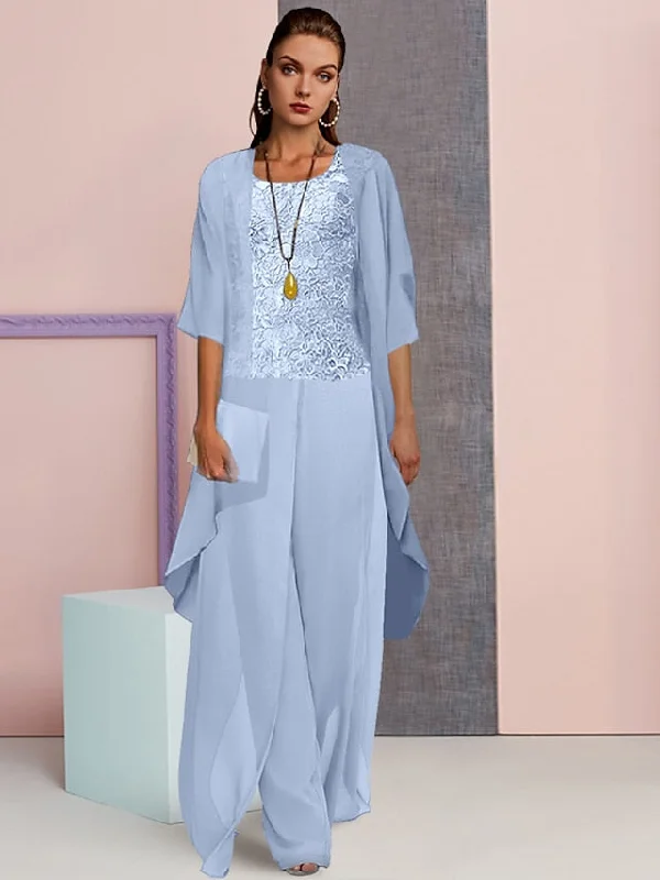 Chiffon Mother of the Bride Pantsuits with Jacket Notch Collar Jacket Peter Pan Collar Jacket Cowl Neck Jacket Chiffon Mother of the Bride Pantsuits with Jacket Notch Collar Jacket Peter Pan Collar Jacket Cowl Neck Jacket