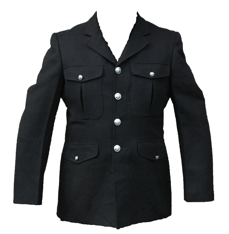 Ex Police Mens Dress Tunic Jacket Uniform 100% Wool New MTUN01N Welt Pockets Slit Pockets Flap Pockets