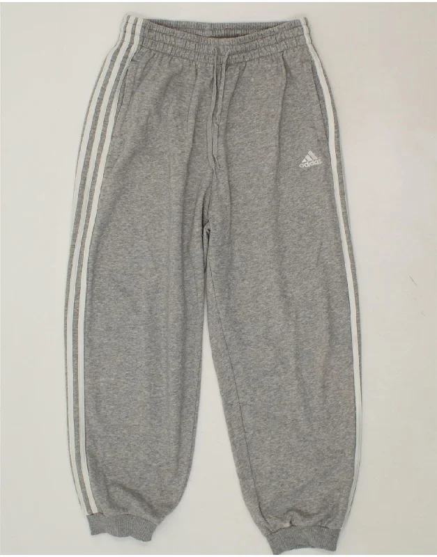 ADIDAS Womens Tracksuit Trousers Joggers UK 12/14 Medium Grey Cotton Trousers trendy modern