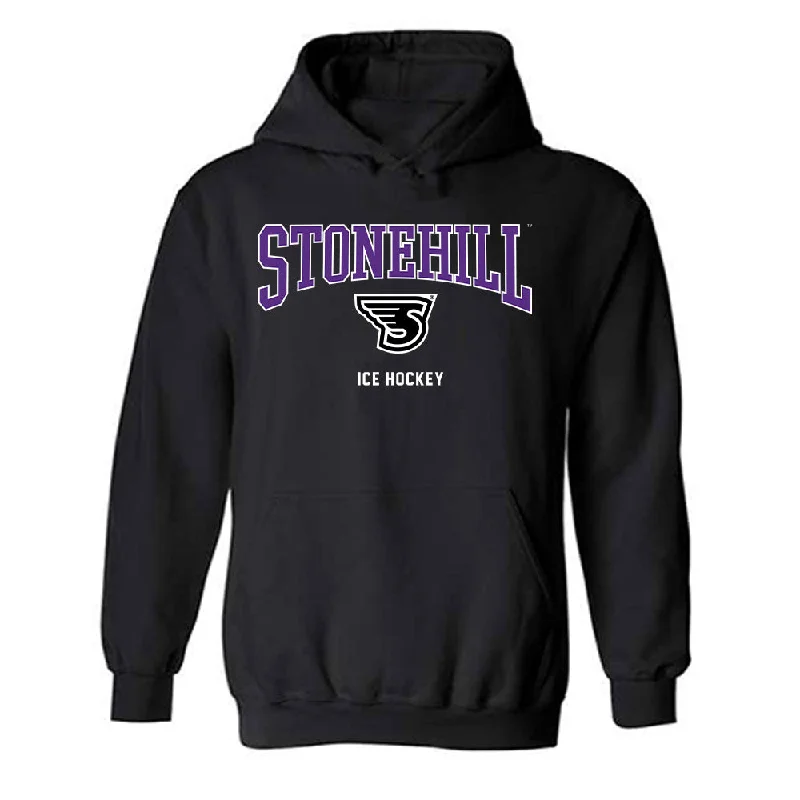 Stonehill - NCAA Women's Ice Hockey : Reagan Whynot - Classic Shersey Hooded Sweatshirt Hoodie with Exposed Zipper Edgy Industrial