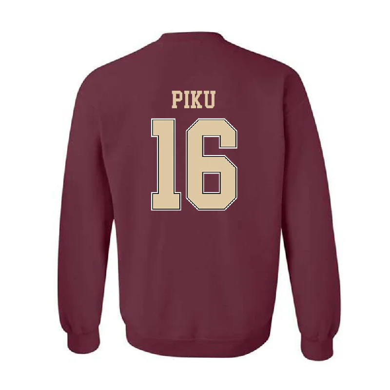 Boston College - NCAA Women's Ice Hockey : Tricia Piku - Sports Shersey Crewneck Sweatshirt Hoodie with Hem Detail Decorative Unique