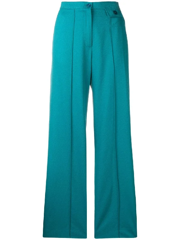 flared tailored trousers Trousers Leather Faux