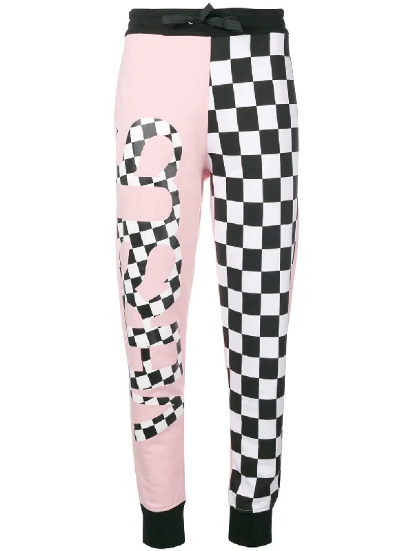 contrast checkered trousers Skinny Trousers Denim Stretchy