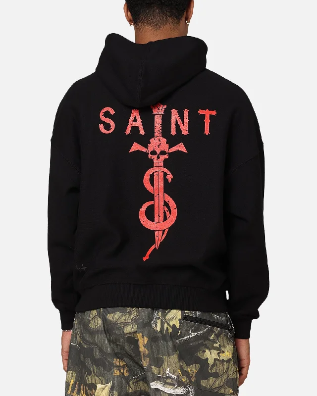 Saint Morta Daggers Premium Hoodie Black/Red Hooded Sweatshirt Casual Wear Street Style Saint Morta Daggers Premium Hoodie Black/Red Hooded Sweatshirt Casual Wear Street Style