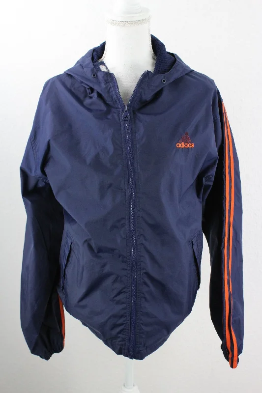 Vintage Blue Adidas Jacket (M) Hooded Jacket Caped Jacket Shawl Collar Jacket