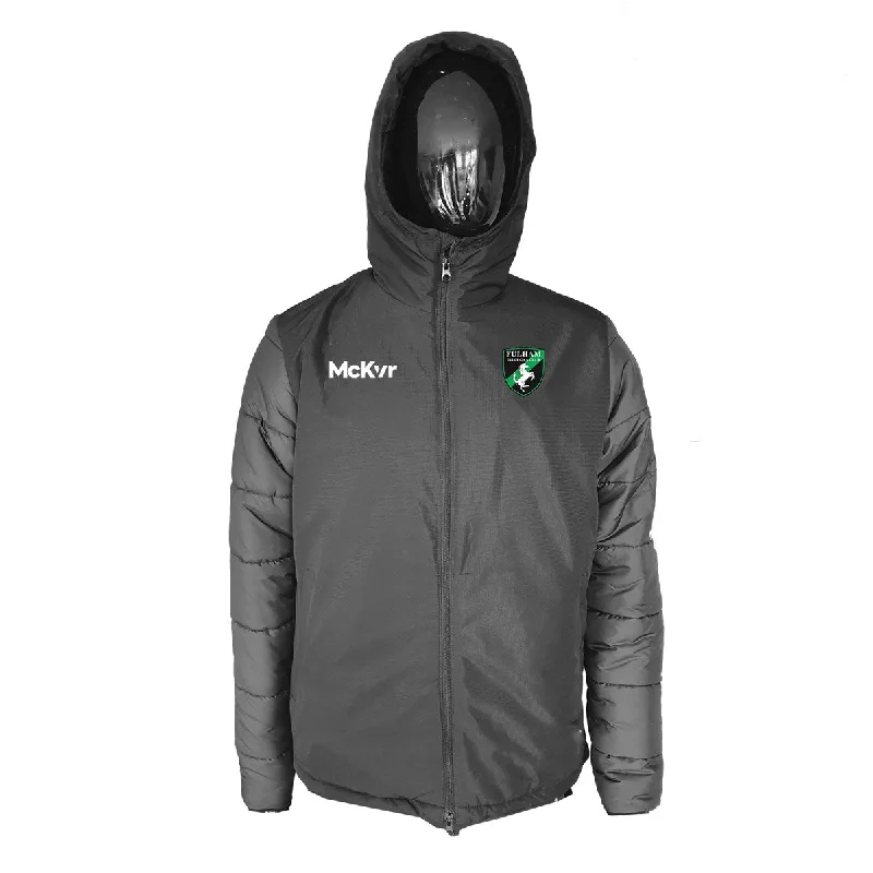 Mc Keever Fulham Irish GAA Core 22 Stadium Jacket - Adult - Black Elasticated Jacket Padded Jacket Insulated Jacket