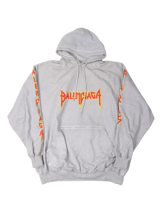 Unifit Metal Logo Hoodie Hoodie with Oversized Fit Loose Comfortable